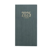 HongHeng 2025 Weekly Monthly Pocket Planner Daily Agenda Book, A6 Mini Schedule Organizer with Glue Binding, Monthly Calendar, Planner with Faux Leather Hardcover \u0026 Ink-Proof Paper